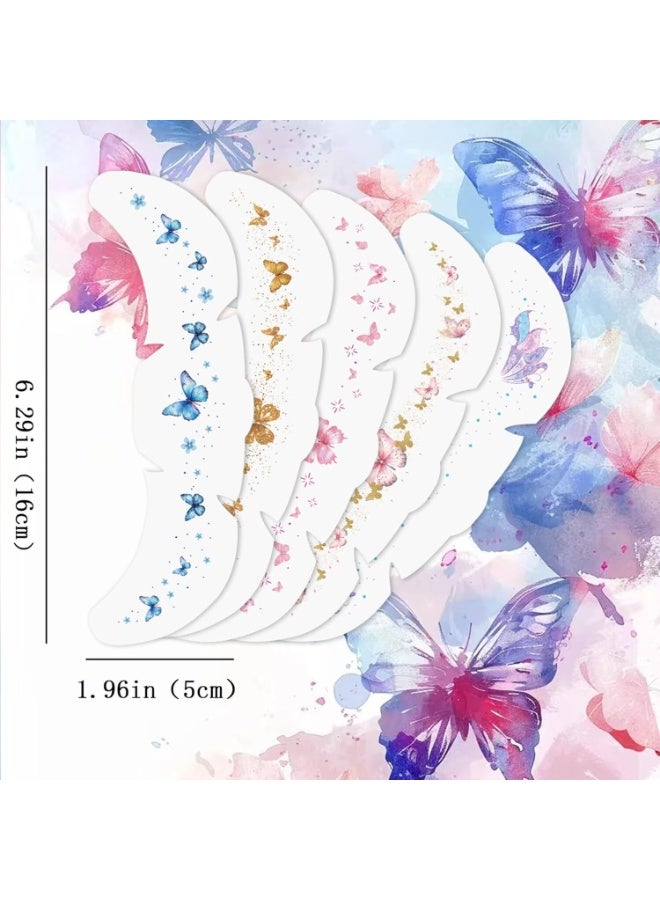 LYNLYN 12PCS Butterfly and Flower Glitter Freckles Face Tattoos, Holographic Waterproof Temporary Makeup Stickers, Sparkle Face Patches for Festivals, Parties, Kids and Women - Image 3